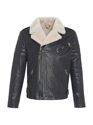 Nappa Moto Jacket with Shearling Lamb