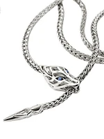 Naga Dragon Sterling Silver & Blue Sapphire Wrap Bracelet