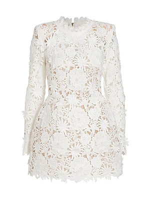 Maia Lace Long-Sleeve Minidress