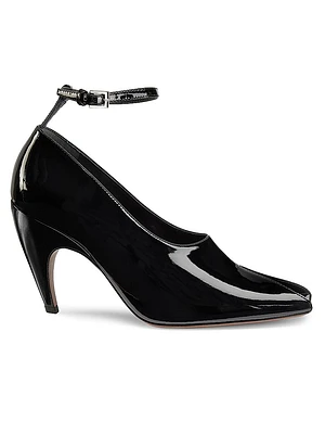 Square Toe Leather Pumps