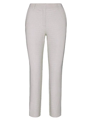 Faux-Leather Animal Cropped Pants