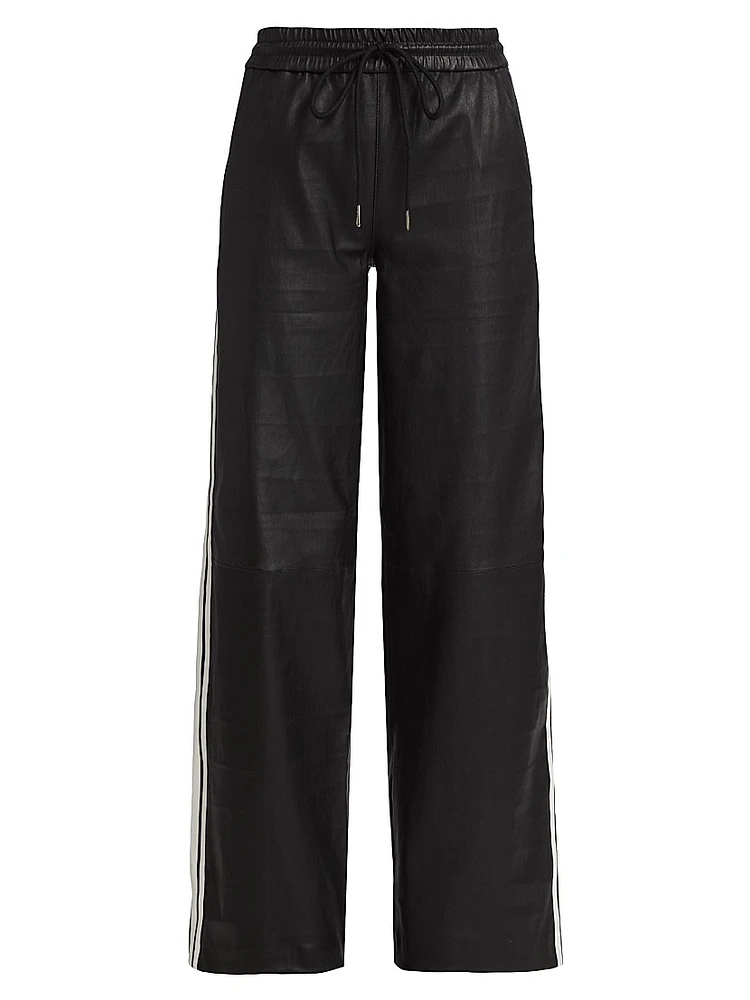 Baggy Leather Drawstring Pants