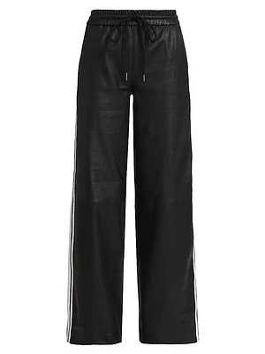 Baggy Leather Drawstring Pants