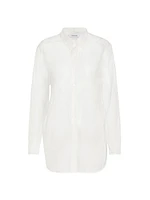 Oversized Sheer Button-Front Shirt