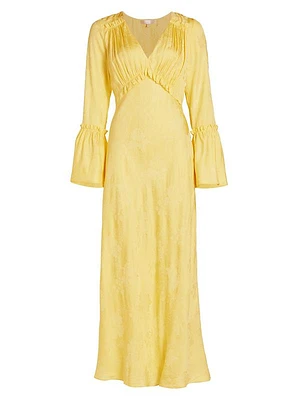 Kalona Silk-Blend Jacquard Maxi Dress