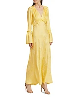 Kalona Silk-Blend Jacquard Maxi Dress