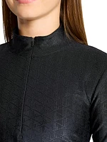 Lacoste X Bandier Jacquard Quarter Zip Sweater