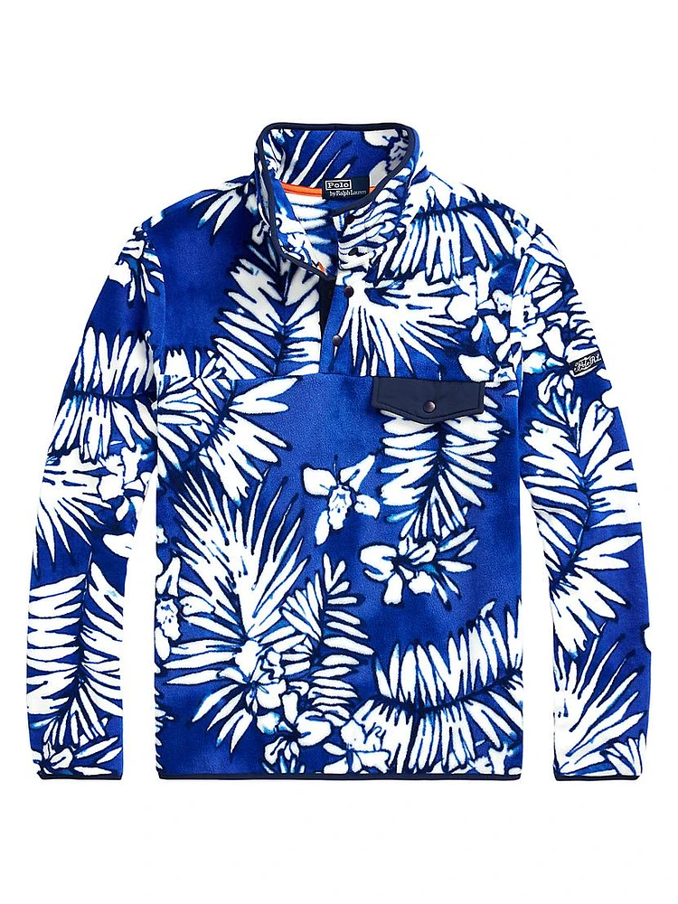 Palm Frond Fleece Pullover
