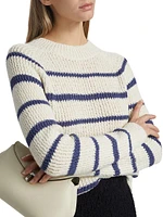Cotton-Blend Striped Sweater