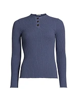 Rib-Knit Henley Top