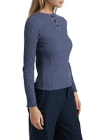 Rib-Knit Henley Top