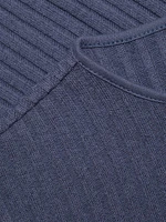 Rib-Knit Henley Top