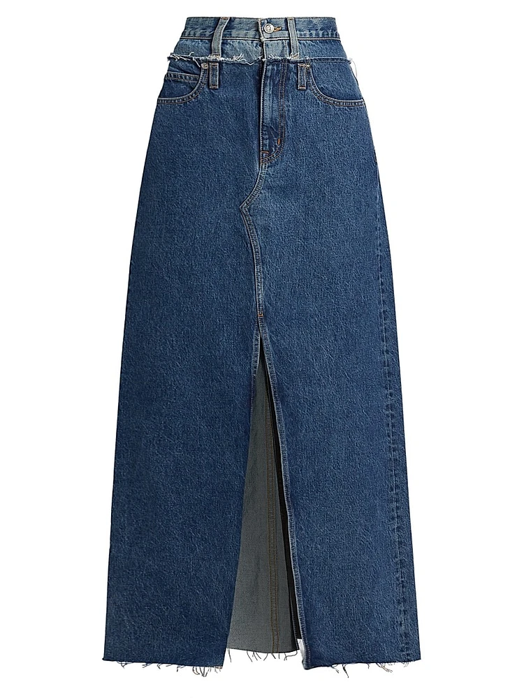 Re-Worked Dallas High-Rise Denim Maxi Skirt