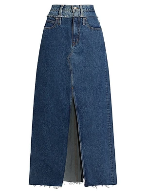 Re-Worked Dallas High-Rise Denim Maxi Skirt