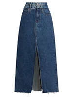 Re-Worked Dallas High-Rise Denim Maxi Skirt