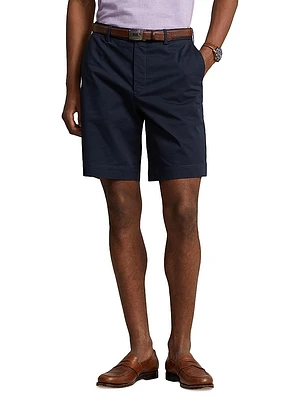 Stretch-Twill Flat-Front Shorts