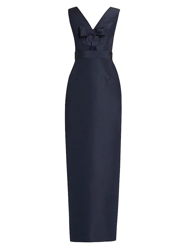 Claire Silk Sleeveless Column Gown