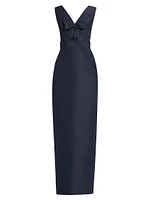 Claire Silk Sleeveless Column Gown