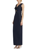 Claire Silk Sleeveless Column Gown