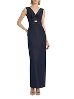 Claire Silk Sleeveless Column Gown