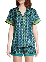 Sunset Ocean Dip Printed Shorts Pajama Set