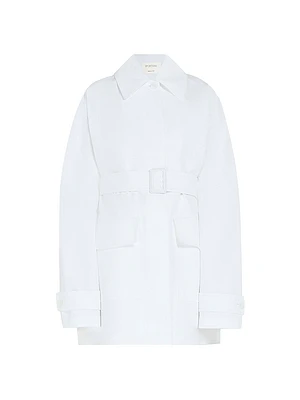 Water-Resistant Cotton Belted Raincoat