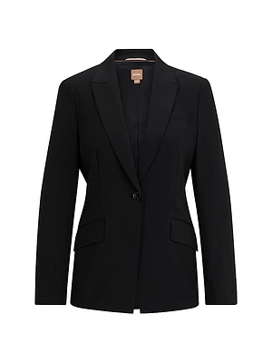 Regular-Fit Jacket Virgin Wool With Slit Cuffs