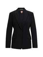 Regular-Fit Jacket Virgin Wool With Slit Cuffs