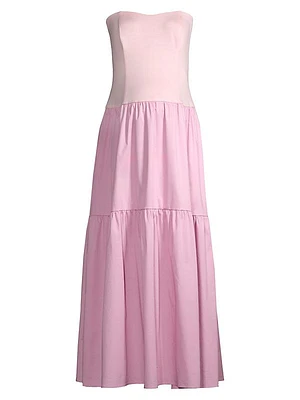 Maternity The Evelyn Strapless Tiered Midi-Dress