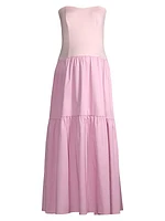 Maternity The Evelyn Strapless Tiered Midi-Dress