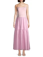 Maternity The Evelyn Strapless Tiered Midi-Dress
