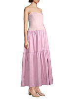 Maternity The Evelyn Strapless Tiered Midi-Dress