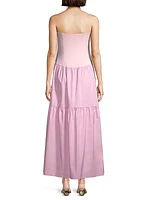 Maternity The Evelyn Strapless Tiered Midi-Dress