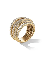 Pavé Crossover Ring 18K Yellow Gold