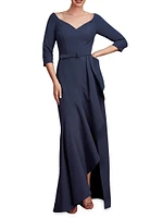 Isolde Ruffled Column Gown