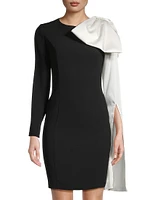 Crepe Bow-Sleeve Minidress