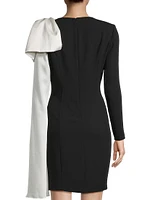 Crepe Bow-Sleeve Minidress