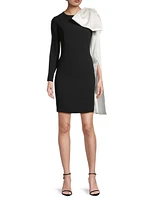Crepe Bow-Sleeve Minidress