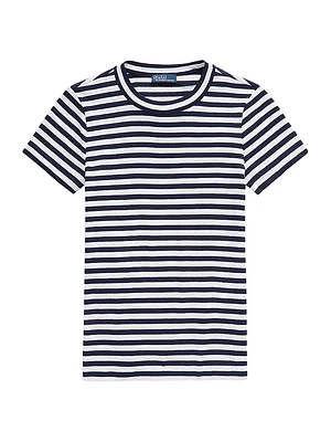 Stripe Rib-Knit Cotton T-Shirt