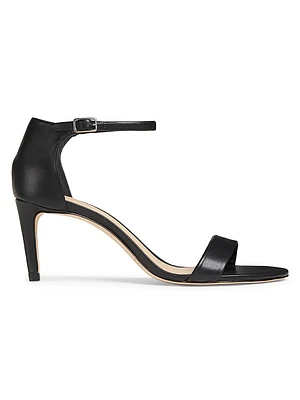 75MM Leather Ankle-Wrap Sandals