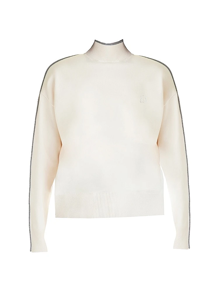 Framed Knit Mock Neck Sweater
