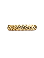 Cable Band Ring 18K Gold, 5mm