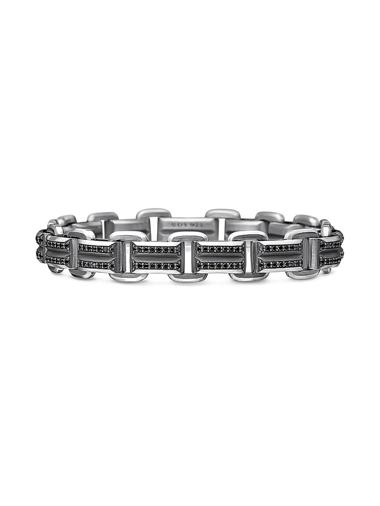 Deco Beveled Link Bracelet Sterling Silver