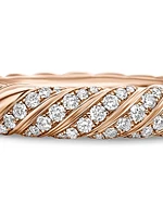 Sculpted Cable Band Ring 18K Rose Gold