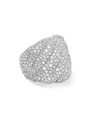 Sculpted Cable Ring 18K White Gold