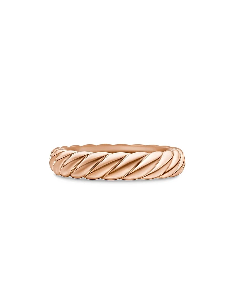 Sculpted Cable Band Ring 18K Rose Gold