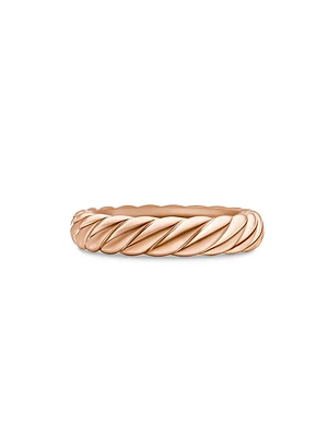 Sculpted Cable Band Ring 18K Rose Gold