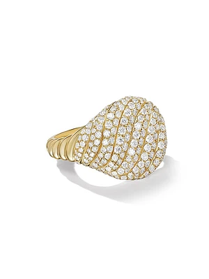 Sculpted Cable Pinky Ring 18K Yellow Gold