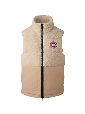 Elora Mixed-Media Zip-Up Vest
