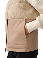 Elora Mixed-Media Zip-Up Vest